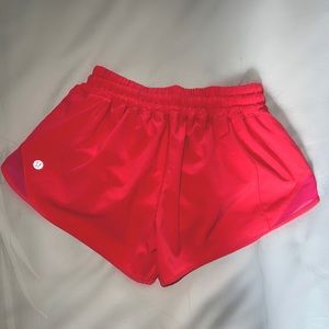 Lululemon running shorts in neon pink
